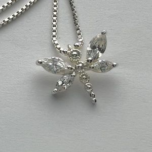 pendant with cubic zirconias- Sterling Silver
